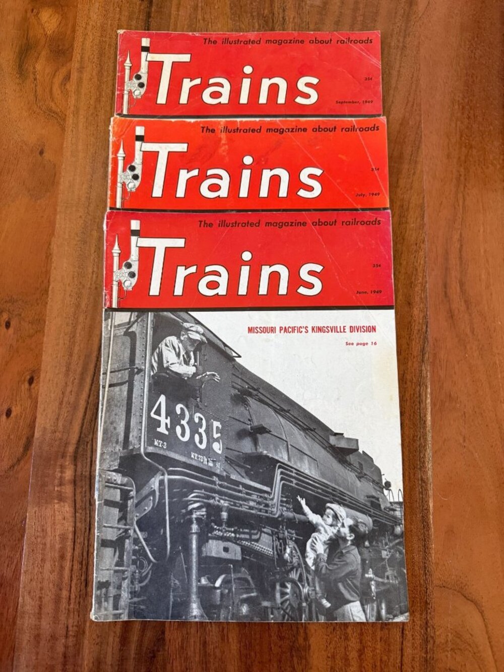 Lot 3 Vintage Trains Magazines 1949 June July Sept Kalmbach Railroad Steam